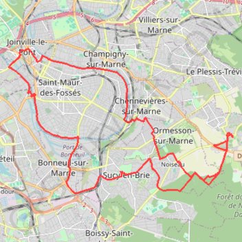 Trace GPS Rando de Pontault à Joinville par les bords de Marne, itinéraire, parcours