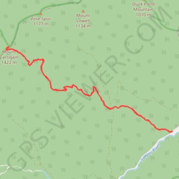 Trace GPS Mount Carrigain, itinéraire, parcours