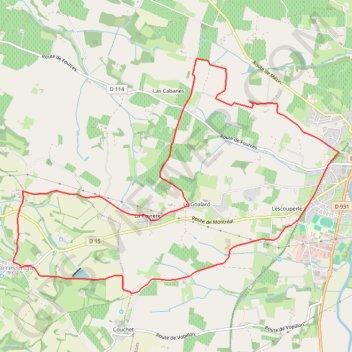 Trace GPS Vers le château des Evèques à Larressingle, itinéraire, parcours