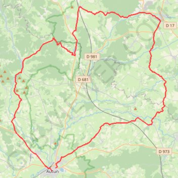 Trace GPS Autin - Arnay-le-Duc, itinéraire, parcours