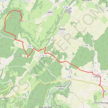 Trace GPS Fay-en-Montagne - Saint-Lothain via les Frites, itinéraire, parcours