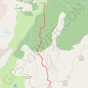 Trace GPS Punta Ceresira, itinéraire, parcours