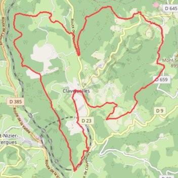 Trace GPS Pays Beaujolais - Haute Vallée d'Azergues - Claveisolles, itinéraire, parcours