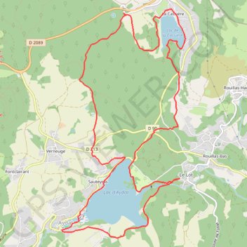 Trace GPS Tour du lac d'Aydat et Lacassiere, itinéraire, parcours