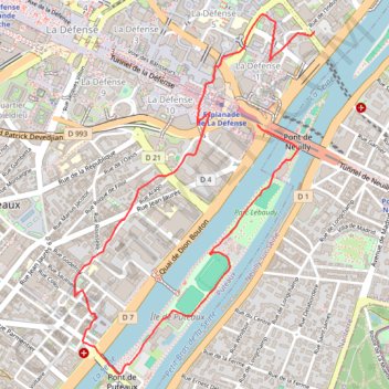Trace GPS Footing Puteaux, itinéraire, parcours