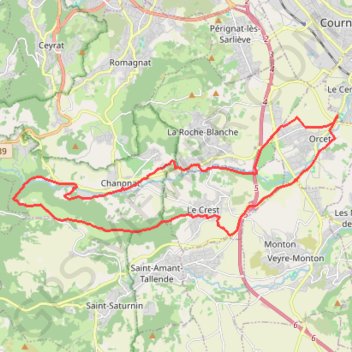 Trace GPS Du val d'Auzon au plateau de la Serre par les châteaux - Le Cendre, itinéraire, parcours