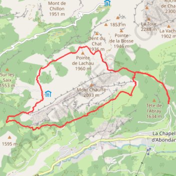 Trace GPS Mont Chauffé, itinéraire, parcours