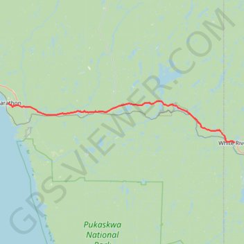 Trace GPS Marathon - White River, itinéraire, parcours