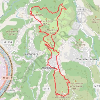 Trace GPS Tour des Monts d'Aspremont, itinéraire, parcours
