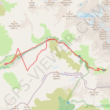 Trace GPS Rando refuge fond turbat, itinéraire, parcours
