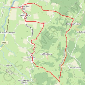Trace GPS Les Echeliers - Brandon, itinéraire, parcours