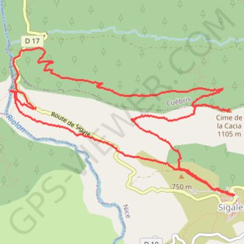 Trace GPS Cime de la Cacia, itinéraire, parcours