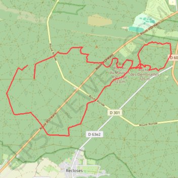 Trace GPS Rocher des Demoiselles, itinéraire, parcours