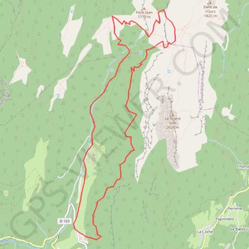 Trace GPS Boucle Chartreuse depuis Saint Pierre, itinéraire, parcours