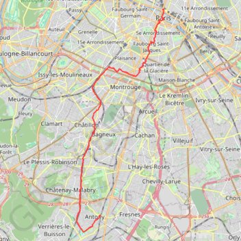 Trace GPS De la Tour Saint Jacques à Anthony, itinéraire, parcours