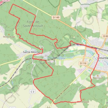 Trace GPS Rando Forêt de Dourdan, itinéraire, parcours