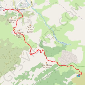 Trace GPS GR20 J1 Étape 1 Calenzana - Orto di u Piobbu, itinéraire, parcours