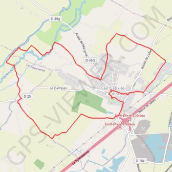 Trace GPS Boucle de Saint-Elix-le-Château, itinéraire, parcours