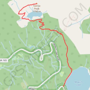 Trace GPS Tolmie Peak via Mowich and Eunice Lakes, itinéraire, parcours