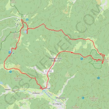 Trace GPS Tête des Perches et Vogelstein en boucle par les lacs du Neuweiher et des Perches, itinéraire, parcours