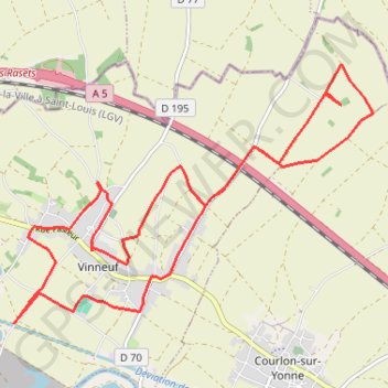 Trace GPS Vinneuf, itinéraire, parcours