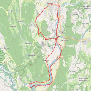 Trace GPS Les berges du Rhône, itinéraire, parcours