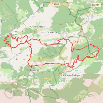 Trace GPS Mont Lachens, Sommet et tour de la Montagne de Brouis, itinéraire, parcours