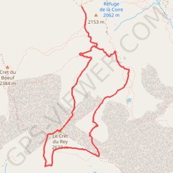 Trace GPS Le Crêt du Rey - Granier, itinéraire, parcours