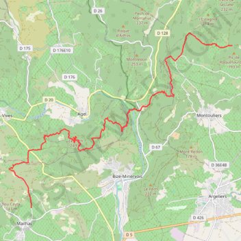 Trace GPS Les chemins de Saint Jacques en Minervois, itinéraire, parcours