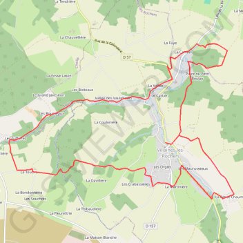 Trace GPS Villaines-les-Rochers, itinéraire, parcours