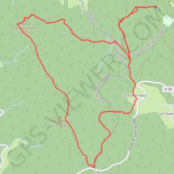 Trace GPS Balade à la Pierre Charbonnière - Bécajat, itinéraire, parcours