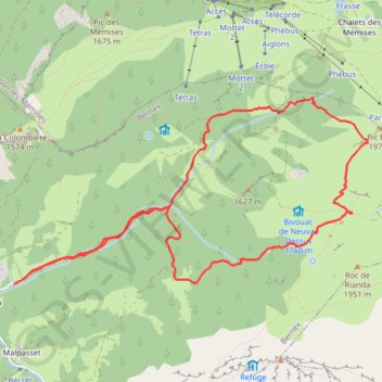 Trace GPS Pic de Boré, itinéraire, parcours
