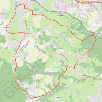 Trace GPS Autour de Montcher (Lentilly), itinéraire, parcours