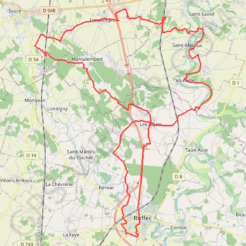 Trace GPS montalembert du 23-08-2016, itinéraire, parcours