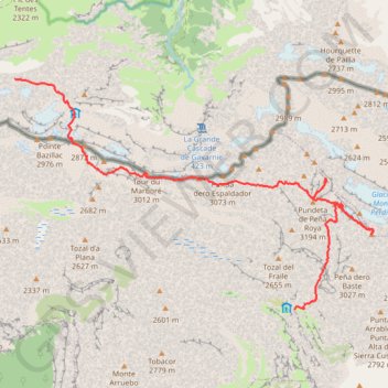 Trace GPS Mont Perdu et Crête de Gavarnie, itinéraire, parcours