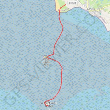Trace GPS Du Bec d'Endaine au Mont-saint-Michel, itinéraire, parcours
