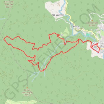 Trace GPS Circuit des Fontaines-Saint Laurent de Cerdans, itinéraire, parcours