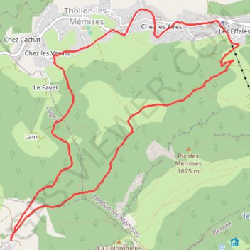 Trace GPS Sous les Mémises - Col de Creusaz, itinéraire, parcours