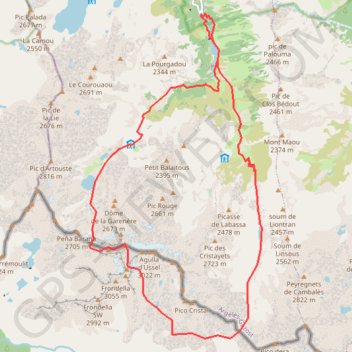 Trace GPS Balaïtous par crête W et brèche Latour, itinéraire, parcours