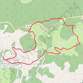 Trace GPS Saint Julien Labrousse, itinéraire, parcours