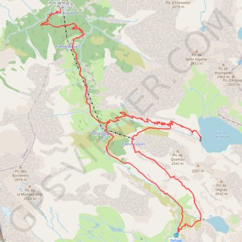 Trace GPS Lacs de Caillaouas et de Pouchergues, itinéraire, parcours