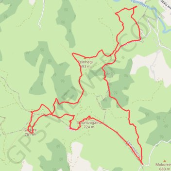 Trace GPS Buluntza, Gatarre, Zeinegi en circuit depuis Lecumberry, itinéraire, parcours