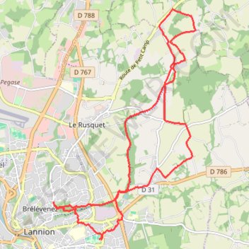 Trace GPS Lannion - Halle des sports Park Névez, itinéraire, parcours