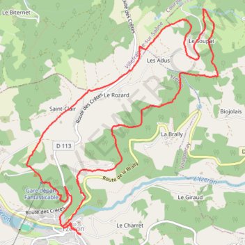 Trace GPS Yzeron - Les terres de Barmont, itinéraire, parcours