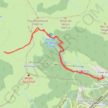 Trace GPS Buron cantal, itinéraire, parcours