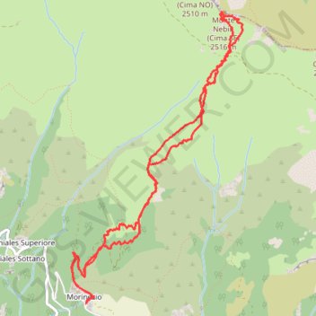 Trace GPS Monte Nebin, itinéraire, parcours
