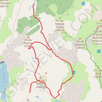 Trace GPS Pic des Redouneilles en circuit depuis le Bouychet, itinéraire, parcours