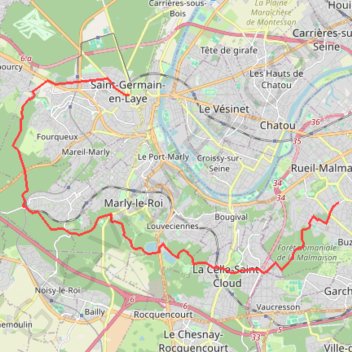 Trace GPS De Rueil à Saint-Germain, itinéraire, parcours