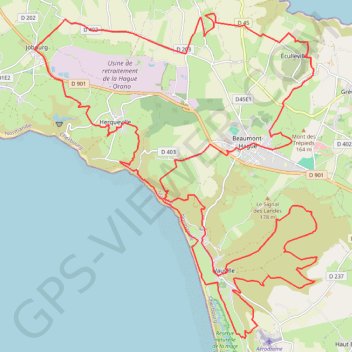Trace GPS La Banane à Vauville, itinéraire, parcours