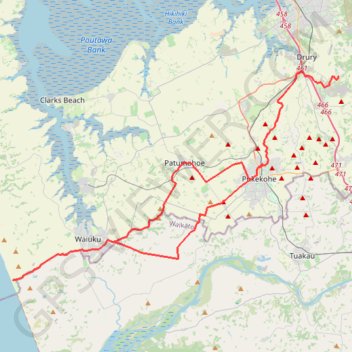Trace GPS Karioitahi, itinéraire, parcours